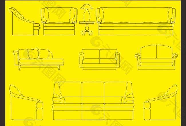 沙发立面图CAD沙发立面图 第1张 沙发立面图CAD沙发立面图 第1张