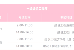 中级造价工程师考试科目中级造价工程师考试科目有哪些